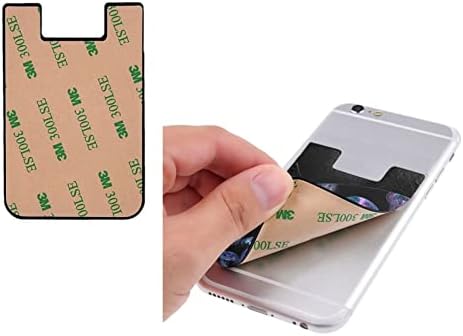 Боја медуза Телефонски држач за картички, PU кожа самолеплива лична карта за кредитна картичка за 2,4x3,5 инчен смартфон назад