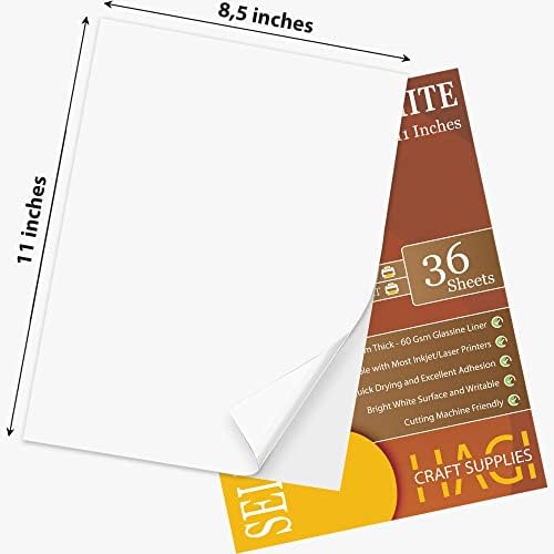 36 листови, печатење мат бела хартија за налепница, ласер/печатење со инк-џет, американска буква со големина 8,5 x 11 етикета за целосен лист,