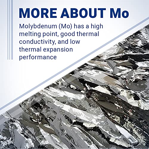 Молибден со висококвалитетна шипка - 0,5 дијаметар x 1m должина за индустриска употреба - издржлив и материјал отпорен на корозија