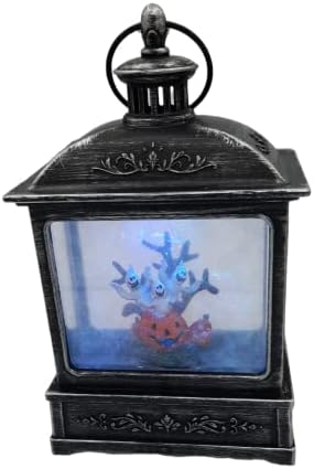 Герсон Интернешнл осветли 8,5 инчи Ноќта на вештерките Фенер Снежен свет со континуиран вртливиот сјај- духови на тикви