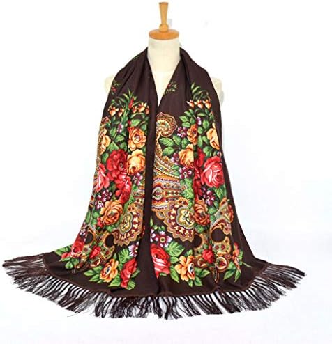 Tassel Tie Wrapените дама шал шал патување со шамија на фолк-прилагодлива марама со шамија на шал на кауч