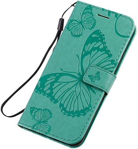 Случај За Huawei Honor 20/20 Pro/Нова 5T, Голема Пеперутка Животински Модел СТП Кожа Пренослив Паричник Штанд Флип Заштита Капак Телефон Футрола+Игла-Зелена