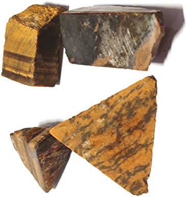 Sawcart комбо на тигар очен оргон кристал пирамида со симбол на цвет на живот и 4 парчиња природен суров груб камен за позитивен генератор на