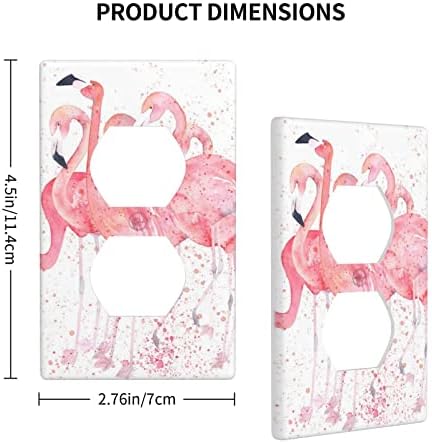 Пинк акварел Фламинго дуплекс-излез ги покрива wallидната плоча 1-бангарски сад за покривање Декоративни електрични плочи од 4,50 x 2,76 инчи