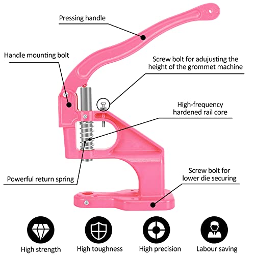 Машината за печат на рацете - Wuyule розов тешки грумски комплет со алатки со 5 парчиња умираат, 300 метрини груми, комплет за