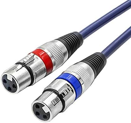 Tisino Dual XLR до RCA кабел, тешка 2 XLR женски до 2 RCA машки лепенка кабел HIFI стерео аудио врска со интерконекција на олово - 5 ft /