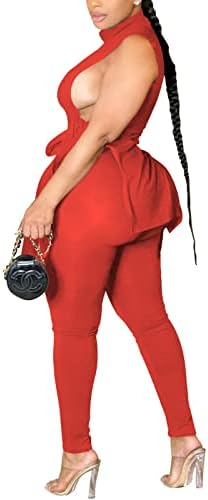 Iymoo женски плус големина 2 парчиња облека - Неправилни неправилни полите врвни високи панталони со џогер постави џокери за џогер
