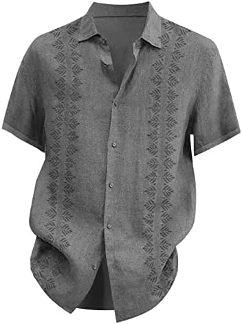 Xdtdryryu Хавајска кошула за мажи копче за кратки ракави, обичен риболов работа модни кошули влага Hombre 504