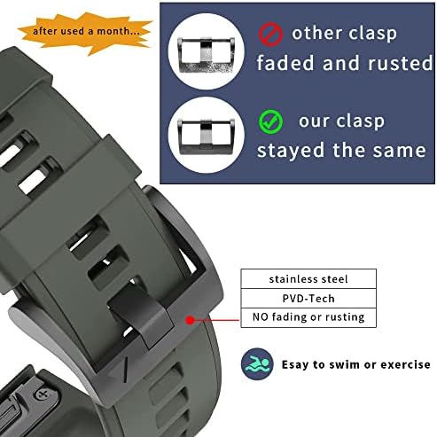 здраво Компатибилен Со Garmin Fenix 5x Watch band, 26mm Мек Силиконски Ремен За Часовник За Замена За Брзо Ослободување За Garmin