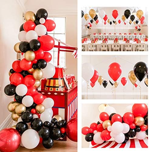 12-Инчни Задебелени Црвени Балони 100 Парчиња, Латекс Балони Со Врвен Квалитет На Хелиум, Комплет За Лакови За Роденденски Балони, Украси За