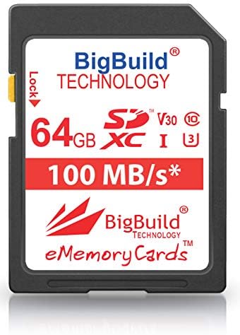 BigBuild Технологија 64GB Ултра Брз U3 100mb / S Мемориска Картичка За Canon EOS 250D, Canon EOS 90D Камера, Класа 10 SDXC