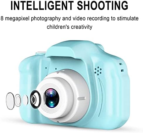 Дигитална Камера За Деца, Целосна боја 2.0 Лцд Дисплеј Мини Камера HD 8 Мегапикселна Детска Спортска Камера, СО 32gb SD Картичка-Сина,