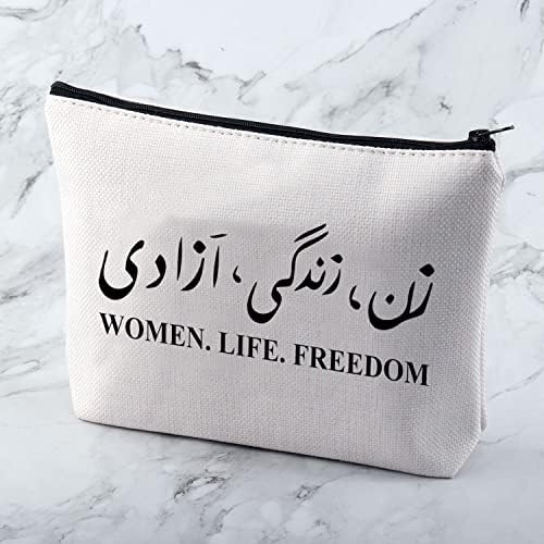 Мнигиу Феминистички Подарок Жени Живот Слобода Ирански Жени Шминка Торба Стојат Со Ирански Жени Козметичка Торба