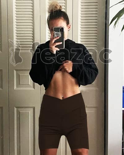 Feazенски обични подигања за јога панталони со Feazac v Crossover со високи половини за треперење панталони хеланки случајни подигања што трчаат