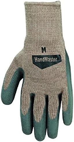Magid 308t Цела цел флексибилна вклопена плетена латекс дланка сигурна зафатна ракавица, сива, голема