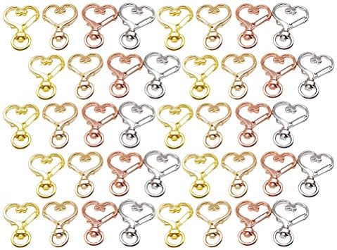 АБООФАН 40 парчиња приврзоци во форма на срцеви приврзоци за клучеви за приврзоци за метални приврзоци за внесување на венчавки за роденденска