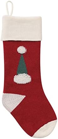 Божиќни украси Божиќни чорапи Подарок торба Детска бонбони затворен семеен празник за чорапи, вреќа Декорација Божиќно чорап подарок плетење