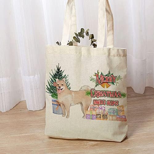Природни памучни постелнини торбички Среќни Божиќни миленичиња Дог од Санта Санта, саксија за кондензии на боди Божиќни shirtomвончиња, кутии