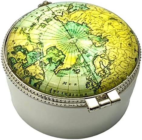 Вредност на уметноста гроздобер светски кутија за мапи, керамика и стакло, дијаметар од 2,25 инчи