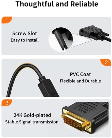 CableCreation двонасочен 4K HDMI женски до DVI-I машки адаптер и DVI-I Femaleенски до HDMI машки адаптер