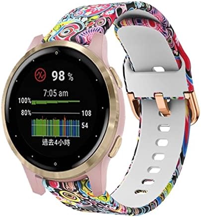 Амш 18мм силиконски замена за паметни часовници за часовници за Ticwatch C2 за Garmin Active S Smart Watch Watch WatchBart додатоци