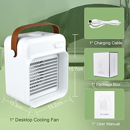 Преносен климатик Валиено, мини вентилатор за вентилатор за вентилатор USB со режими за ладење со режими на спреј/ 3 прилагодлива