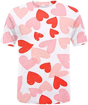 Женска женска срцева џемпер тинејџерска валентин кошула среќна кошули за ден на вineубените, пулвер врвови блуза