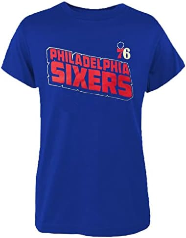OuterStuff Philadelphia 76ers млади девојки 7-16 маица за лого на тимот