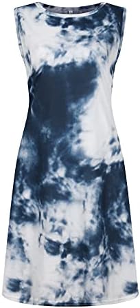 Nokmopo мини фустани за жени со краток ракав летен моден летен моден жито печатење без ракави лабав џеб фустан