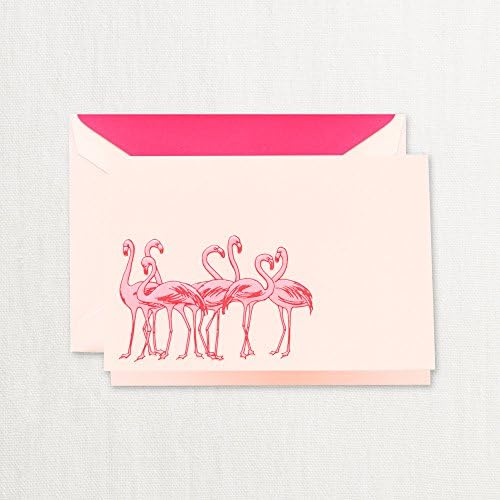 Крејн &засилувач; Ко. Врежани Врежани Фламинго Забелешка Картички-Пакет од 20 Картички