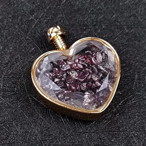 Wthome 1pc природен кристал loveубов со срцев облик на аметист роза кварц Лапис лазули приврзок со чип камења златен раб за двојка што сака