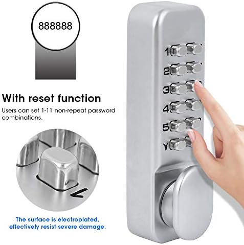 Дигитална механичка лозинка заклучување на вратата, заклучување на вратата од левата и десната врата за заклучување 1-11 цифра