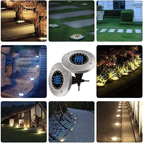 XBWEI 12PACK SORAL ENWERED LIGHT LIGHT HEDEROOF GARDEN PATHWAY DECK LIDES со 16/20 LED диоди Соларна ламба за домашен двор