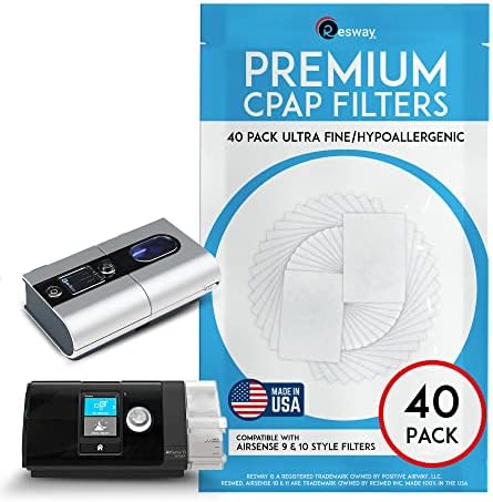 Premium Resway за еднократна употреба хипоалергичен CPAP филтри | Компатибилен со ResMed S9 и AirSense 10 | Ултра фини филтри