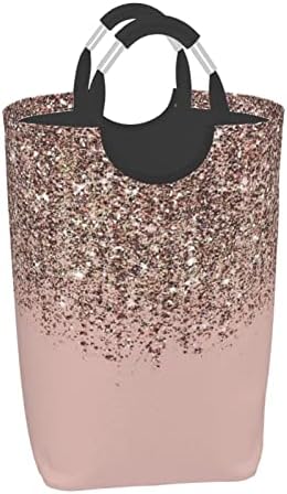 Руменило розово злато 50L квадратни валкана облека торба за складирање на преклопување/со носечка рачка/погодна за плакарот за бања дома
