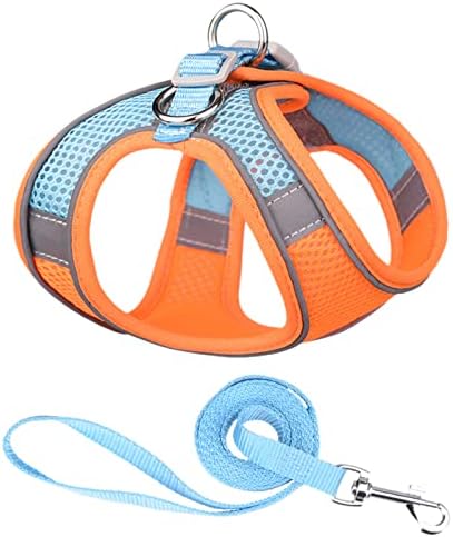 Giligege Soft Mesh Dog Harness и Leash Set за одење летен чекор во елек -ремен рефлексивни ленти прилагодливи без влечење на миленичиња
