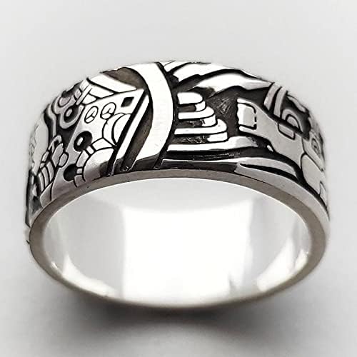 Womenените ветуваат прстен мажи од не'рѓосувачки челик ретро моден венчален прстен механичар ангажман прстени за мажи накит подароци