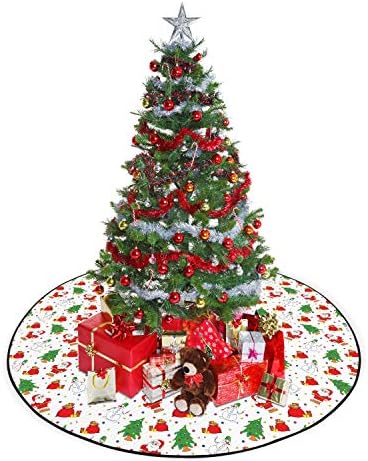 Божиќно Украсно Здолниште Со Ватиран Дрво амбесон, Божиќно Дрво Дедо Мраз На Шарени Кутии За Изненадување Со Точки, Уметнички Дела, Печатен