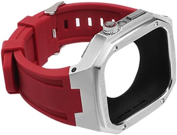 КОМПЛЕТ ЗА Модификација НА ТЕКСУМ Силиконски Ремен+Метална Кутија За Опсег На Apple Watch 45mm 40mm 41mm 44mm Watchband за iwacth 8 7