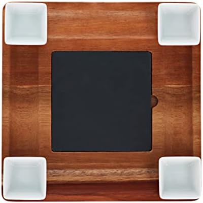 G Френсис Големи табли за табли со чинии и табла со сирење - 12,5in квадратни багрем од дрво
