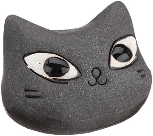 光陽 陶器 Рачно изработено лице за мачки црни стапчиња за јадење, 3 × 2 см