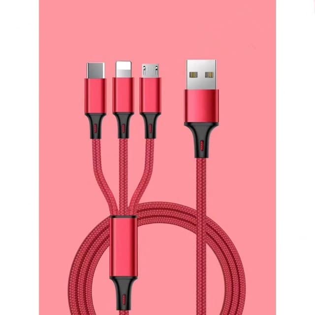3 во 1 кабел за полнач, 4FT мулти -полнач кабел, најлон плетенка, повеќекратен USB кабел, адаптер за универзален кабел, тип Ц, микро USB,