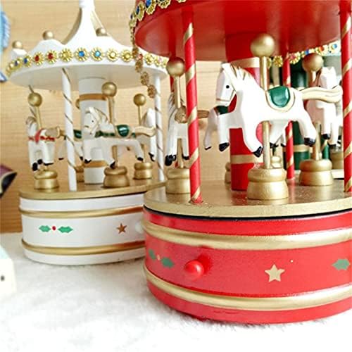 Дебела дрвена класична музичка музичка кутија за рингишпил симпатични Божиќни украси (боја: е, големина