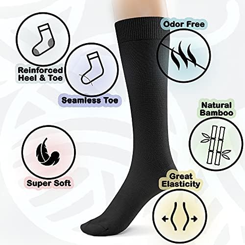 Машки Супер Меки Чорапи Од Екипажот Од Бамбус 3 Пк Луксузни Беспрекорни Чорапи За Фустани