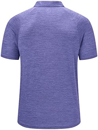 Машки поло маички за мажи со џебови со џебови со краток ракав upf 50+ Брз сув влага за губење на голф маици за голф