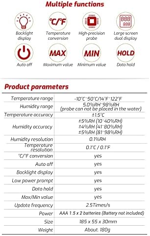 Xixian TA8171 Рачен Мерач На Температура и Влажност Термо-Хигрометар Тестер За Мерење На Температура и Влажност -10~~50 € 5%