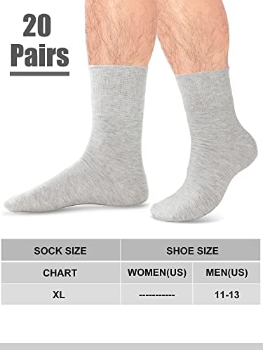 Пателај 20 пара дополнителни широки чорапи за оток на нозе плус широки чорапи на глуждот што не се врзува за лесна пети чорап