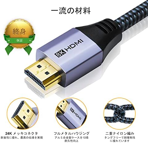 DDMALL 8K HDMI Кабел 15ft 5 Пакет, 48gbps Голема Брзина Игри HDMI 2.1 Кабел Најлон Плетенка 8K60Hz 4K120Hz 240Hz HDR10+ erc HDCP 2.2&засилувач;2.3,