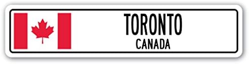 Торонто, знак на улицата Канада, Канадско знаме, градски подарок на wallидот на патот