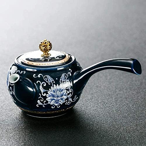 Котел чајник чајник со церелка сина и бела порцеланска чајник керамички чај сет чајник страничен сад сад чај домаќинство едноставен чај